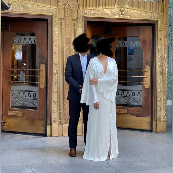 Asos edition Cari satin wrap wedding dress, Size US 6 - Picture 1 of 4